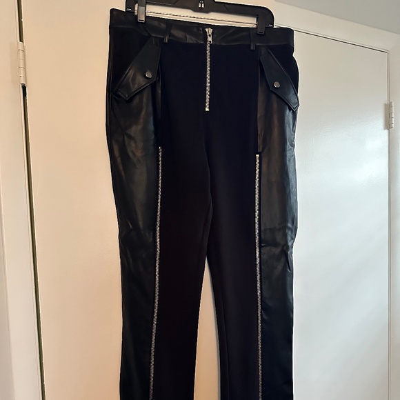 Steve Madden Pants - Steve Madden, NWT  high waist, size 14 vegan leather and fabric pants